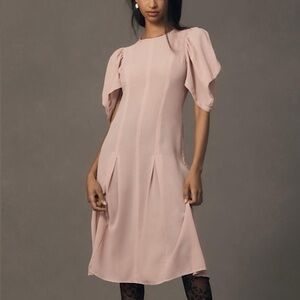 By Anthropologie Modern Sheer Midi Violet Dress Size 00